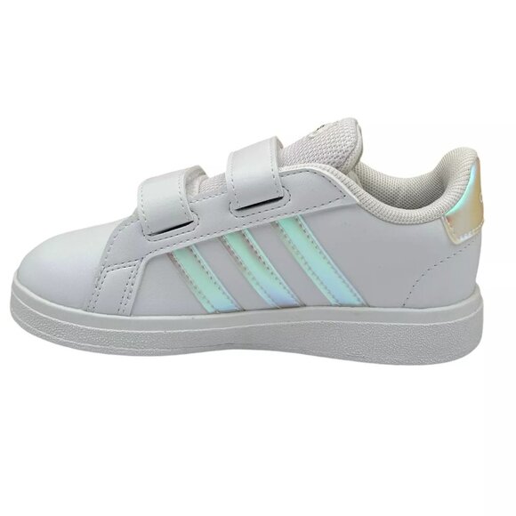 Adidas Grand Court Toddler Girls Slip on Casual Sneakers Size 10 White/Silver - Picture 6 of 13